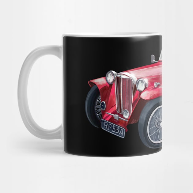 red vintage cars by FUNNY LIFE